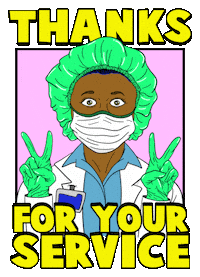 Thanks Mask Sticker by Richie Brown