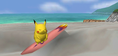 pokemon snap surfboard GIF by namslam