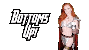 Red Sonja Cheers Sticker by Leroy Patterson