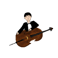 midori_green zero orchestra cello 楽器 Sticker