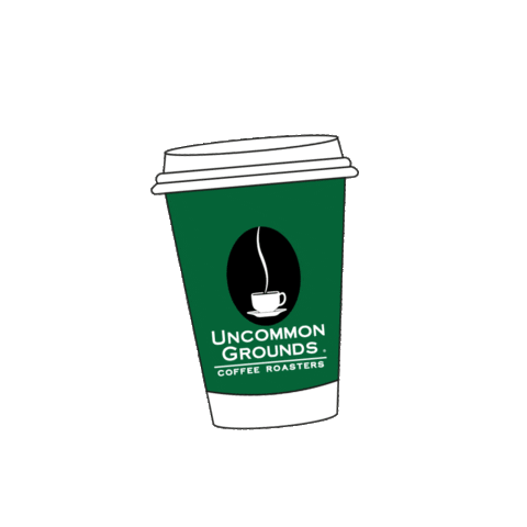 uncommongroundscoffee giphyupload coffee cup coffee and bagel uncommon grounds Sticker