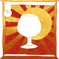 cesuperstudio champagne rouge vin soleil GIF
