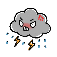 Angry Thunder And Lightning Sticker by HAPPI HAPPU