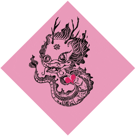Pink Dragon Sticker