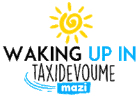 Wakingup Sticker by Taxidevoume Mazi