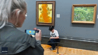 Anti-Oil Activists Throw Soup Over Van Gogh's Sunflowers at National Gallery in London