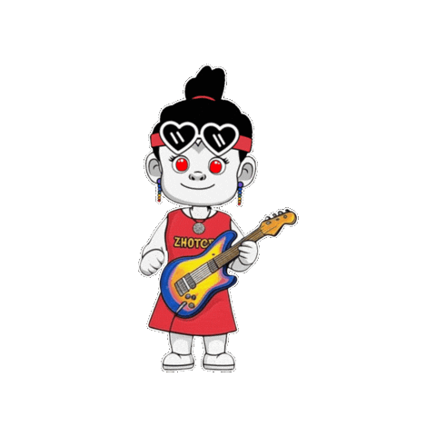 Rock Guitar Sticker by Zhotcita