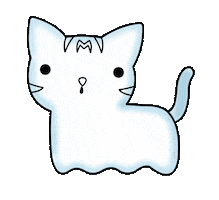 Ghost Cat Halloween Sticker by Tutimon