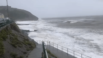Huge Waves Hit Coast of Wales as Storm Francis Triggers Amber Warning