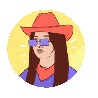 savannahmarbella illustration sick cowboy western Sticker