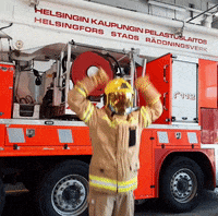 Happy Firefighter GIF by Stadinbrankkari