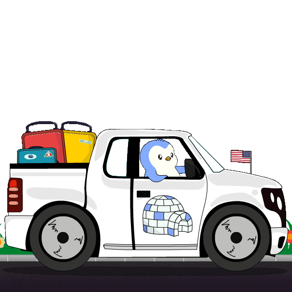 Driving Rhode Island Sticker by Pudgy Penguins