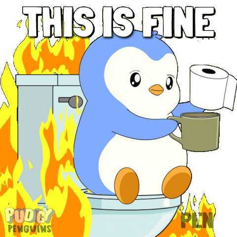 Nervous Its Fine Sticker by Pudgy Penguins