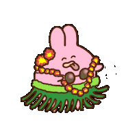 MIQJUU summer hawaii うさぎ hula Sticker