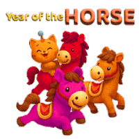 Gold Horse Sticker by BerjayaTimesSquare