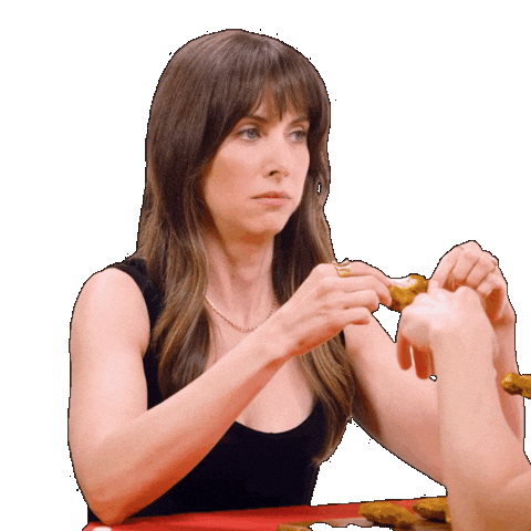 Alison Brie Hot Ones Sticker by First We Feast