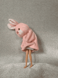 honyubin pink animal rabbit mascot GIF