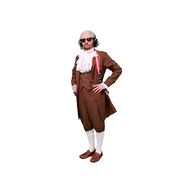 Posing Founding Father Sticker