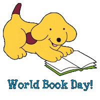 officialfunwithspot puppy book reading spot Sticker