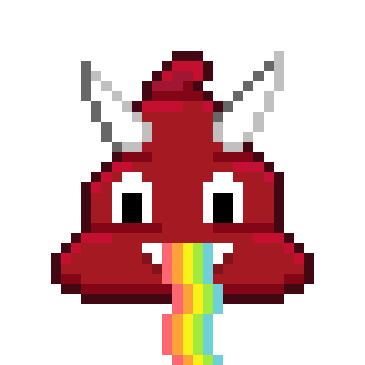 Pixel Shitting Sticker by Poopies.io