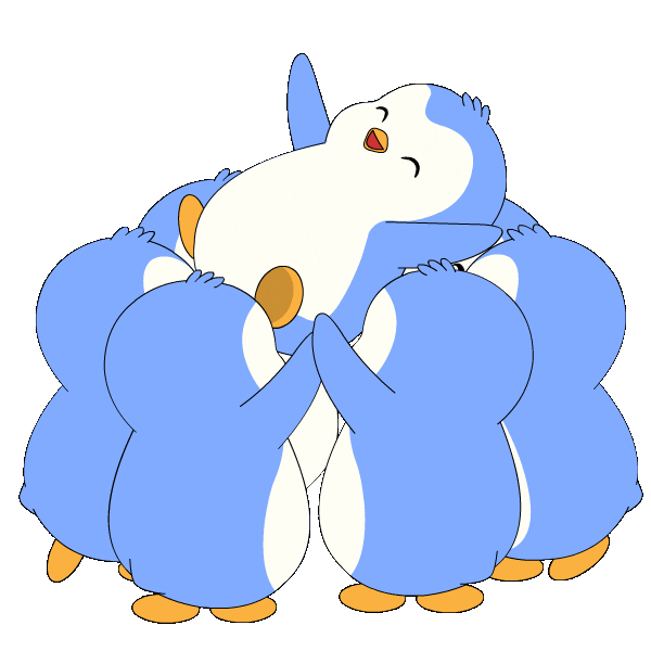 Huddle Up Lets Go Sticker by Pudgy Penguins