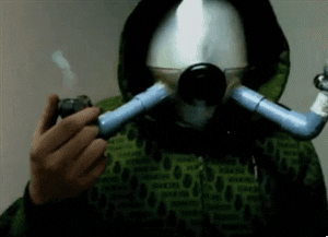 weed gas mask GIF