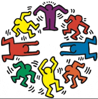 keithharingfoundation art dancing 80s spin GIF