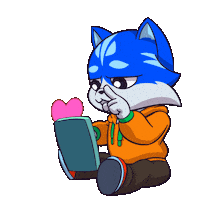 Love You Hearts Sticker by Toshithecat