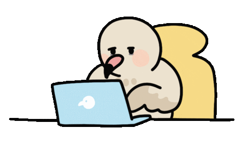 curlew_o3o giphyupload work tired laptop Sticker