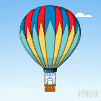 Flying Hot Air Balloon GIF by Pudgy Penguins