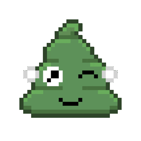 Pixel Shitting Sticker by Poopies.io
