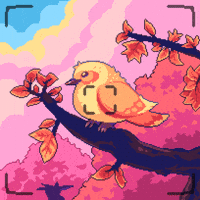SALVGAETUNA bird pixel art autumn dewmasters GIF