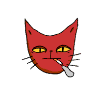 Cat Smoking Sticker