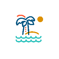 Palm Tree Beach Sticker by ImaginApulia