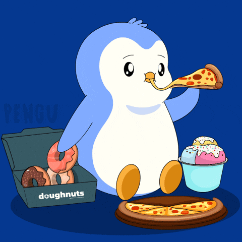 Pizza Eating GIF by Pudgy Penguins