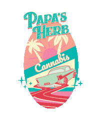 Palm Tree Smoking Sticker by Papa's Herb