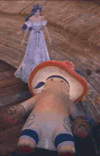 Goldom flopping infinity nikki shroomling GIF