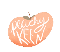 lizbizbeth peach peachy keen lizbizbethart lizbizbeth Sticker