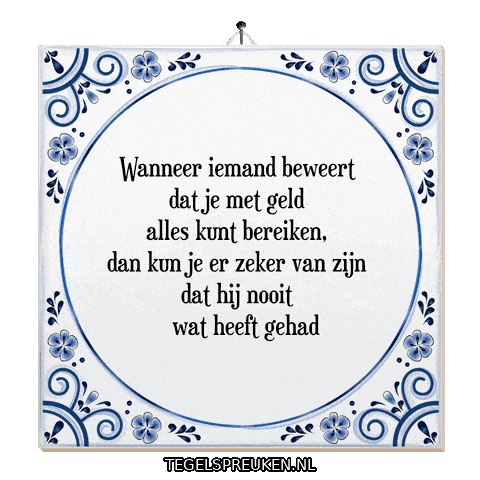 Geld Wijsheid Sticker by Tegelspreuken.nl