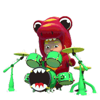 drums dinosaur Sticker