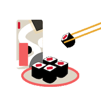 Yutakaeats japanese sushi japanese food sushi roll Sticker