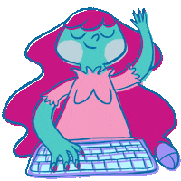 Girl Working Sticker by jecamartinez