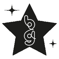 bubblegumballoons black new years black star black stars Sticker