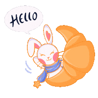 Bunny Croissant Sticker