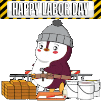 Labor Day Work Sticker by Pudgy Penguins