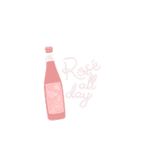 Thriftyandthirsty pink wine rose wine time Sticker