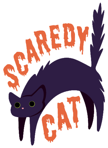 Scaredy Cat Halloween Sticker by homesalivepets
