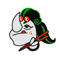 Hungry Rhino Sticker by GREEN REBEL
