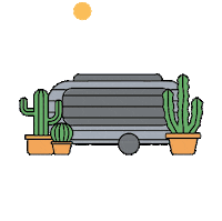 Sunset Airstream Sticker by Café Mambo