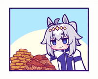 Aya_chan1221 eating chibi uma ryo GIF